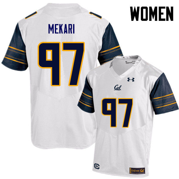 Women #97 Tony Mekari Cal Bears (California Golden Bears College) Football Jerseys Sale-White